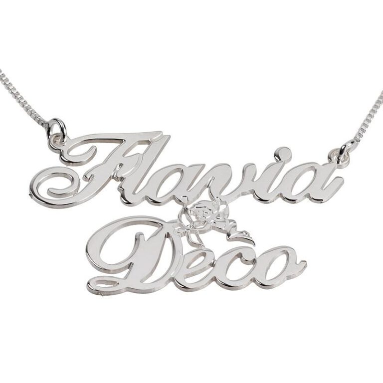 Two Name with Cupid Necklace