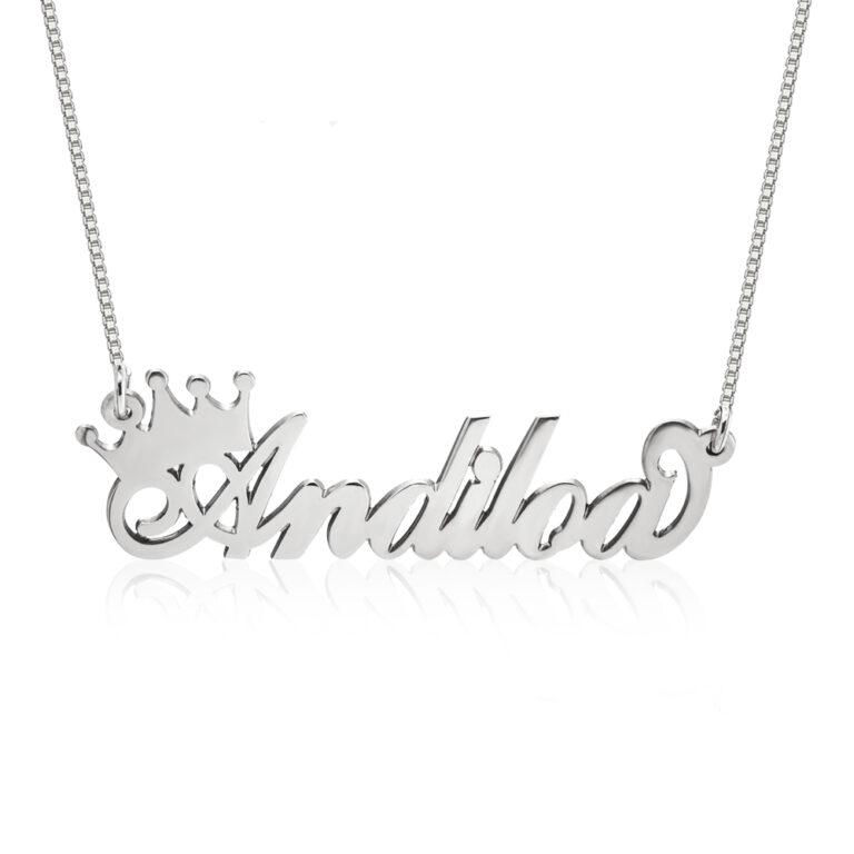Custom Crown Name Necklace