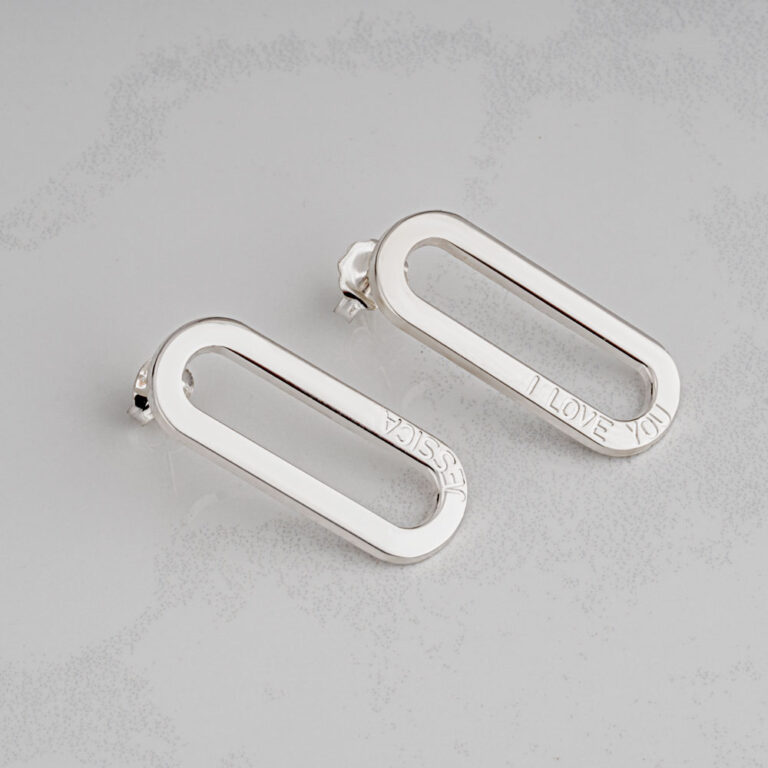Engraved Chain Link Earrings