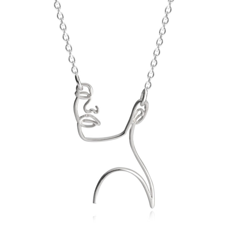 Line Art Strong Woman Necklace