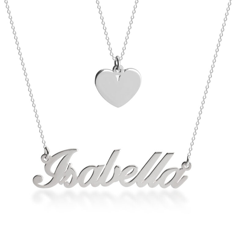 Name and Heart Layered Necklace