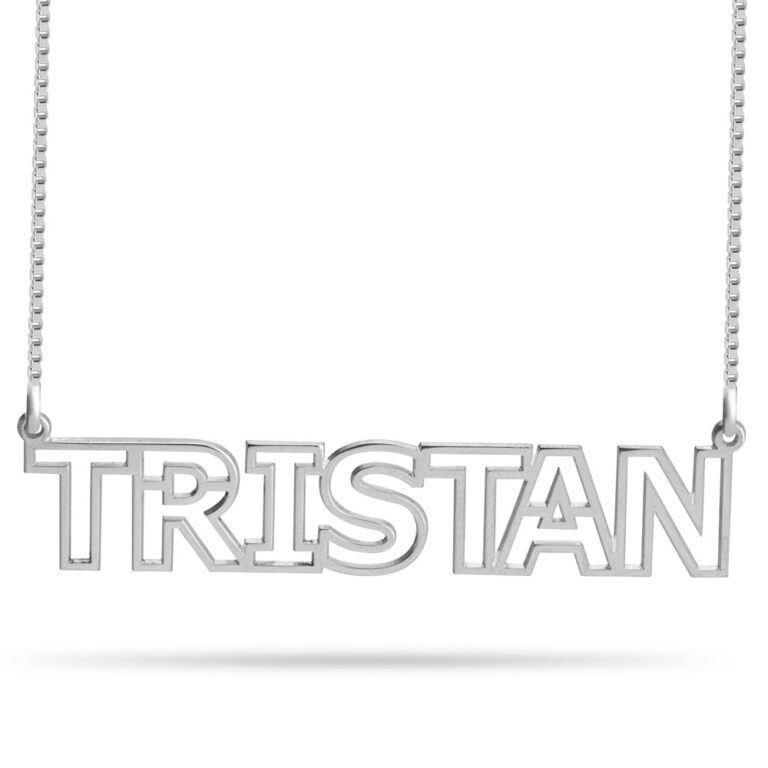Statement Outline Name Necklace